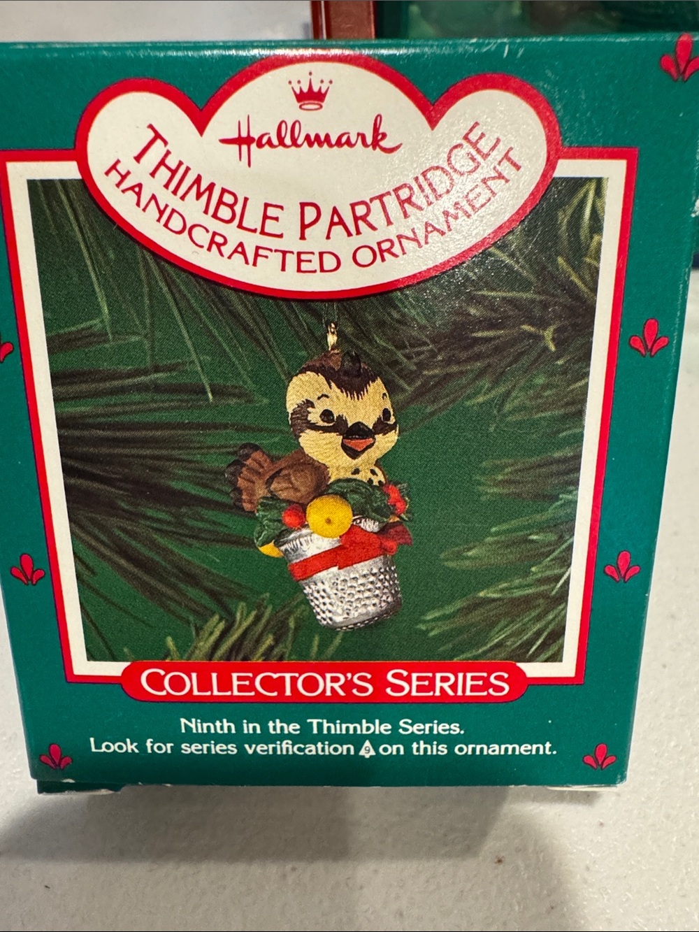 Hallmark Thimble Partridge Christmas Ornament Vintage 80s